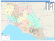 St. Tammany County Wall Map Color Cast Style